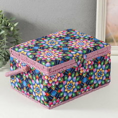 Шкатулка для рукоделия "Цветы калейдоскопа" 19х26х14.5 см Сима ленд