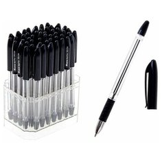 Ручка шариковая 0.5 мм, стержень чёрный, с резиновым держателем Noname