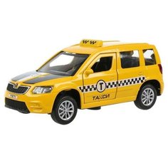 Машина металлическая Skoda Yeti такси», 12 см, световые и звуковые эффекты, открываются двери и багажник, инерция Технопарк