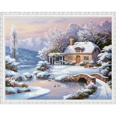 Алмазная мозаика на подрамнике 40*50 "Снежный дом" Нет бренда