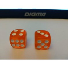 Игральные кубики/кости/ 16 мм. комплект из 2 штук. Оранжевые Нет бренда