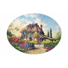 Канва с рисунком для вышивки бисером GLURIYA Сказочный домик 1, 30*40см, 1шт