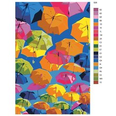 Картина по номерам S28 "Разноцветные зонтики" 70x110 Brushes Paints