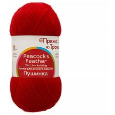 Пряжа Троицкая Пушинка красный (0006), 50%шерсть/50%козий пух, 225м, 50г, 1шт