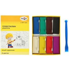 Пластилин 8 цветов 112 г "Юный художник", со стеком Gamma