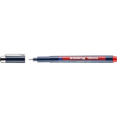 Капиллярная ручка (рапидограф)-фломастер для черчения EDDING 1800/05/2, круглый наконечник, красный, 0,5мм,