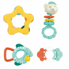 Набор погремушек-прорезывателей Huanger Забавные погремушки, грызунки для малышей, 4 штук, для детей с рождения