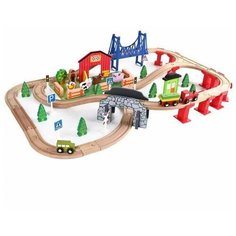 Деревянная железная дорога, 82 детали AL00061 Animal World