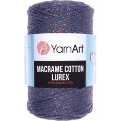 Пряжа YarnArt Macrame cotton lurex джинсовый-медный (731), 75%хлопок/13%полиэстер/12%металлик, 205м, 250г, 1шт