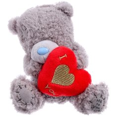 Мягкая игрушка Сима-ленд Мишка Тедди с сердцем, 10 см, серый