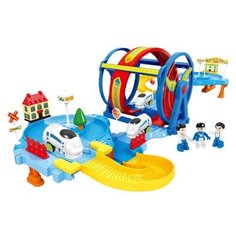 Железная дорога детская "Парк развлечений", игровой набор с поездом, работает от батареек Qi Yue