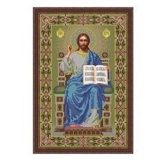 Набор для вышивания бисером икона Спаситель на престоле 27 х 36 см GALLA COLLECTION И059