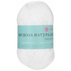 Пряжа для вязания Пехорка "Вискоза натуральная", цвет: белый (01), 400 м, 100 г, 5 шт