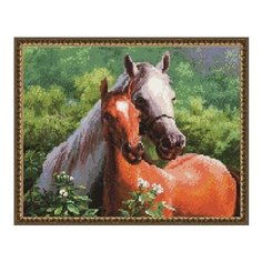 Алмазная мозаика Пара лошадей 40x50 см. Paintboy