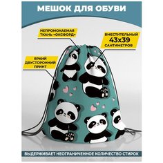 Мешок для сменной обуви Homepick 38х42см Pandas/915/
