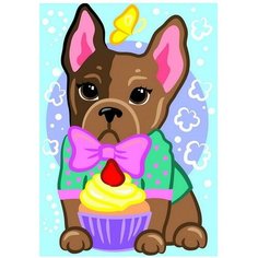 Набор для творчества LORI Картина по номерам для малышей Модный щеночек