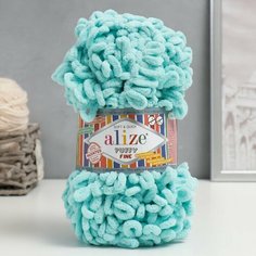Пряжа ALIZE "Puffy fine", 100% микрополиэстер, 14,5 м, 100 г, 263 бирюзовая, 1 шт