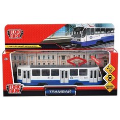 Технопарк. Трамвай свет-звук 18,5 см, двери, инерц, белый, арт. TRAM71403-18SL-BUWH TRAM71403-18SL-BUWH