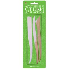 Стеки для лепки HobbyTime, Набор №2, двусторонние деревянные, 3 шт, Арт. 2-454/01