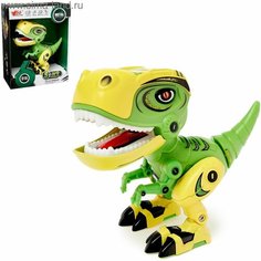 Робот Минизаврик, реагирует на прикосновение, световые и звуковые эффекты, цвета Микс Denco Store