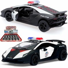 Машинка металлическая игрушка 1:38 Lamborghini Sesto Elemento Police (Ламборгини Сесто Элементо Полицейская) инерционная Kinsmart