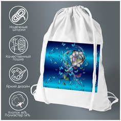 Сумка для обуви CoolPodarok Цветы-бабочки!