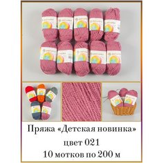 Пряжа для вязания ПЕХ Детская Новинка (100% акрил) 10х50г/200м цв.021 брусника Пехорка