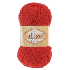 Пряжа Alize Softy (Софти) 56 красный 100% микрополиэстер 50г 115м 5шт