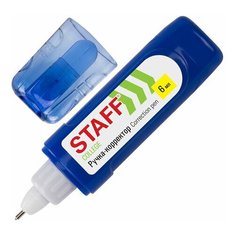 Ручка-корректор STAFF, 6 мл, металлический наконечник, плоский корпус