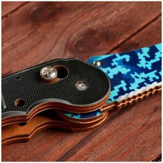 Сувенир деревянный "Ножик автоматический раскладной" голубой, синий Дарим красиво