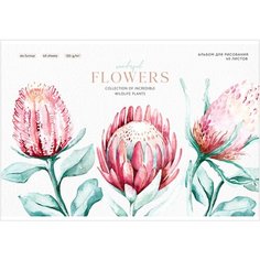 Альбом для рисования 40л, А4, на скрепке Greenwich Line "Flowers collection", 120 г/м2, 2 шт