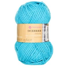 Пряжа Пехорка Осенняя, 25 % шерсть, 75 % акрил, 200 г, 150 м, 2 шт., 045 темная бирюза