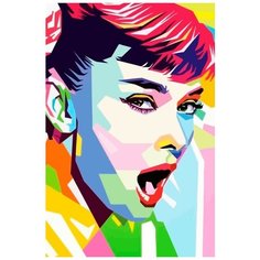 Картина по номерам на холсте красочная Одри Хэпберн (Римские каникулы, как украсть миллион) - 7850 В 60x40