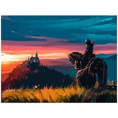 Картина по номерам на холсте игра Ведьмак (Геральт, Цири, Дикая охота) - 8209 Г 30x40