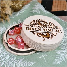 Дайс трей - кейс для кубиков "Охотник на виверн" / dice case / dice tray / ДнД / Pathfinder / dungeon and dragons / дайсы / D20 Чудеса леса