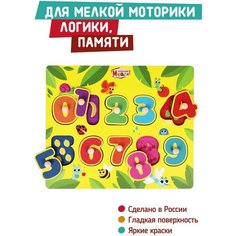 Развивающая деревянная игрушка вкладыши для малышей Изучаем цифры Mapacha