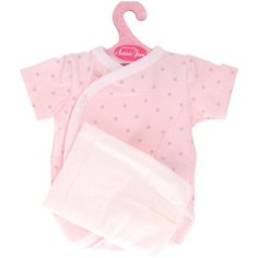 Одежда для кукол и пупсов 40 - 45 см, боди розовое со звездами, подгузник / памперс Antonio Juan