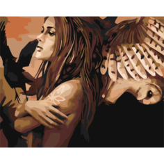 Картина по номерам Девушка с совой на стену Палитра забав