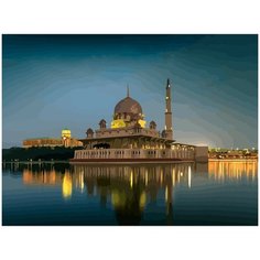 Картина по номерам на холсте мечеть ночной пейзаж - 2508