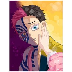 Картина по номерам на холсте аниме клинок рассекающий демонов - 7125 В 30x40