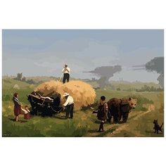 Картина по номерам на холсте настольная игра Серп Iron Harvest - 6985 Г 60x40