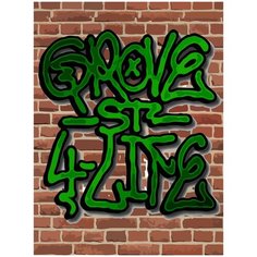 Картина по номерам на холсте граффити грув стрит из gta san andreas - 1592 30X40