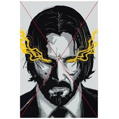 Картина по номерам на холсте Джон Уик Джон Уик (фильм, Киану Ривз, портрет) - 8 - 2 40X60