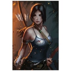 Картина по номерам на холсте игра Tomb Raider Lara Croft Лара Крофт Расхетительница гробниц - 6579 В 60x40