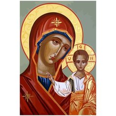 Картина по номерам на холсте Икона с ликом Святой Богородицы - 1722 40X60