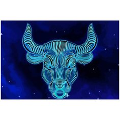 Картина по номерам на холсте знак зодиака телец космический пейзаж - 1540