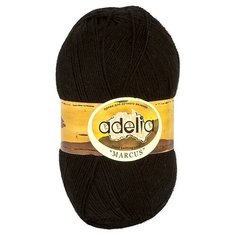Пряжа ADELIA "MARCUS" 60% полиэстер, 40% шерсть 5 шт.х100г 375м №02 чёрный