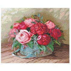 Набор для вышивания "Пионы и розы", 44x35 см, Сделай своими руками