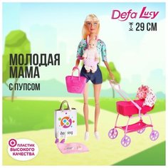 Defa Lucy Кукла модель «Молодая мама», с пупсом, с аксессуарами, цвет бирюзовый