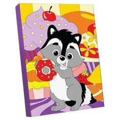 Картина по номерам Школа талантов "Енот-сладкоежка", 20х28,5 см